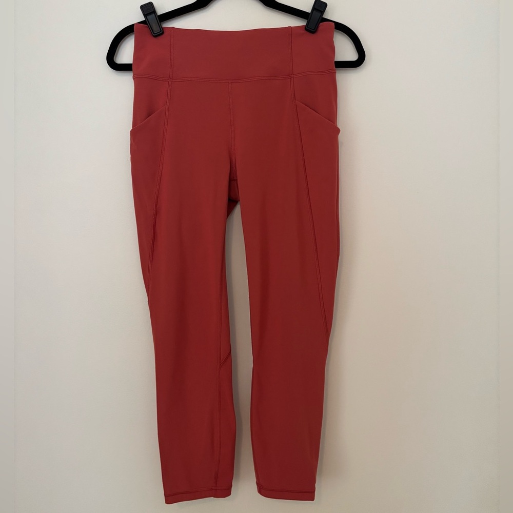 lululemon athletica Rust-Red High-Rise Leggings with Side Pockets